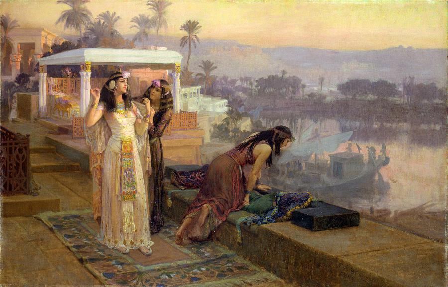 Frederick Arthur Bridgman, Cleopatra on the Terraces at Philae, 1896. Oil on canvas, 29 7/8 x 46 1/8 in., Dahesh Museum of Art, New York. 1999.5